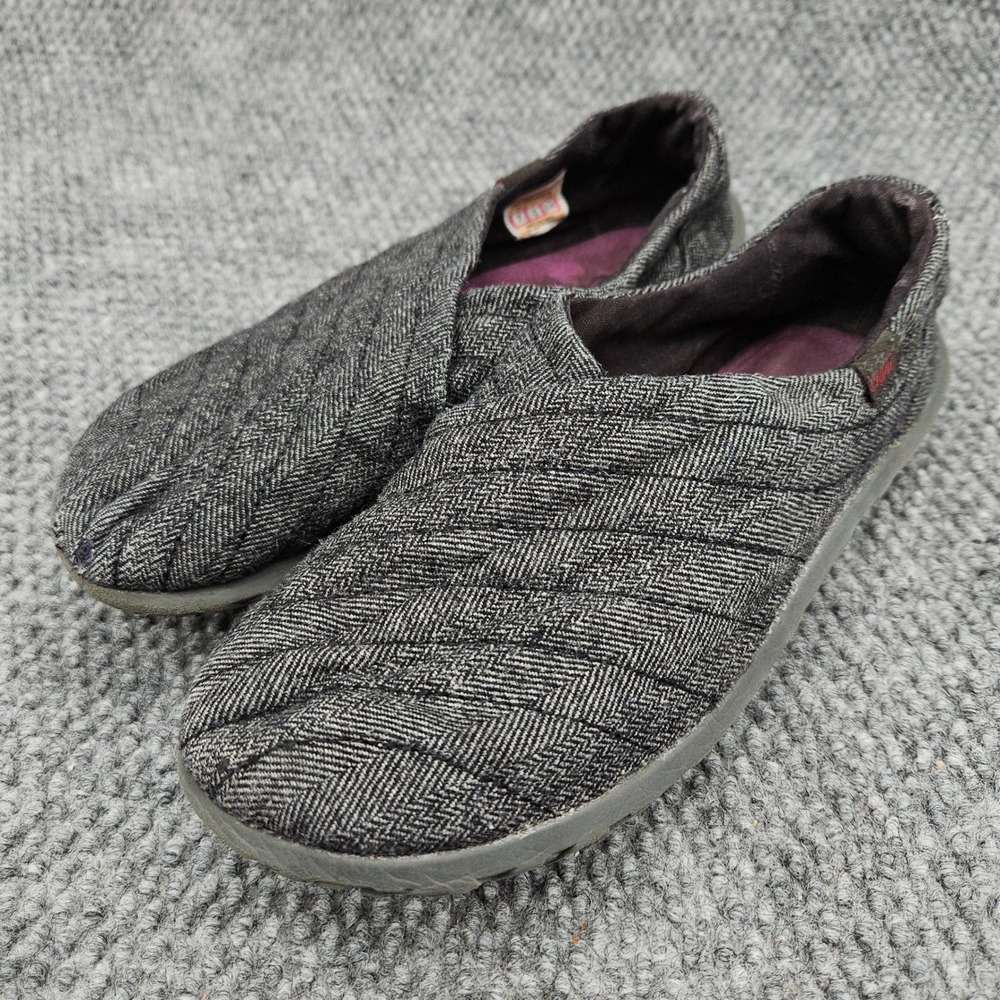 Cushe (Women's 7) Gray Slipper Loafer Herringbone Slip On Casual Comfort Shoes